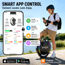 Load image into Gallery viewer, KINGSONG 14DPro Electric Unicycle: UL2272 Certified, 30km/h Top Speed, 32° Climbing, 800W Rated / 2400W Max Power, 420Wh Battery – Self-Balancing One Wheel EUC for Adults & Teens Commuting (Black)