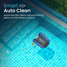 Load image into Gallery viewer, Betta SE Solar Powered Automatic Robotic Pool Surface Skimmer Cleaner with 24/7 Continuous Cleaning Battery Power and Re-Engineered Twin Salt Chlorine Tolerant Motors (Blue)