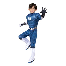 Load image into Gallery viewer, MARVEL Mr. Fantastic Official Youth Halloween Costume - Premium Quality Padded Jumpsuit with Boot Tops and Gloves (S)