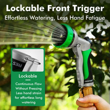 Load image into Gallery viewer, RESTMO Garden Hose Nozzle, Heavy Duty Metal Water Hose Nozzle with 7 Adjustable Spray Patterns, High Pressure Hand Sprayer with Flow Control for Watering Plants & Lawns, Washing Cars & Pets