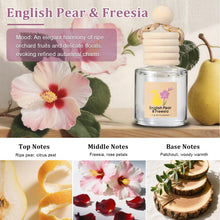 Load image into Gallery viewer, Car Air Freshener Oil Diffuser - Hanging Long Lasting Scent for Car & Home (BlackBerry & Bay, White Musk & Cedarwood, English Pear & Freesia, Wild Bluebell)