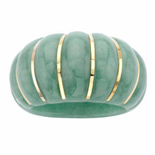 Load image into Gallery viewer, PalmBeach 10K Yellow Gold Genuine Green Jade Shrimp Style Ring Sizes 6-10 Size 7