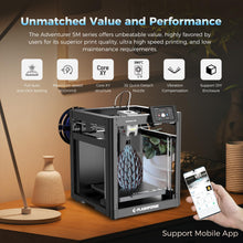 Load image into Gallery viewer, FLASHFORGE Adventurer 5M 3D Printer with Fully Auto Leveling, Max 600mm/s High Speed Printing, 280°C Direct Extruder with 3S Detachable Nozzle, CoreXY All Metal Structure, Print Size 220x220x220mm