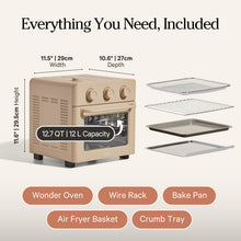 Load image into Gallery viewer, Our Place Wonder Oven | 6-in-1 Stainless Steel Air Fryer Toaster Oven Combo with Basket, Rack, Pan & Tray | Compact 13 QT Countertop Capacity - Toast, Roast, Bake, Reheat, Broil & Steam | Steam