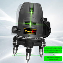 Load image into Gallery viewer, (Outdoor Super Bright) 5 lines laser level 360 self leveling Precision Cross Line level tool Green beam with 360° Rotating base Digital Li-ion Battery 5 Strong light spots 1 Plumb point