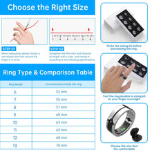 Load image into Gallery viewer, PAETAE Smart Ring, Fitness Ring Tracker, Health Monitoring of Heart Rate, Blood Oxygen, Temp, Activity & Sleep Tracking with Smart Touch, LED Reminder, Smart Rings for Men Women with Battery Case