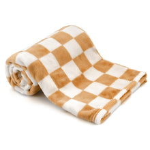 Load image into Gallery viewer, GreatBba Plush Checkered Baby Blanket,30 x 40 Inch Fleece,Orange White
