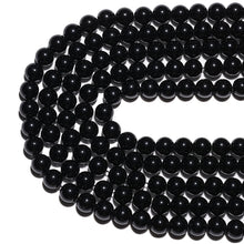 Load image into Gallery viewer, Natural Gemstone Beads 6mm Black Onyx Agate Beads Polished Round Smooth Stone Beads for Bracelets Jewelry Making 15inch Loose Beads