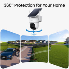 Load image into Gallery viewer, aosu Security Cameras Outdoor Wireless, 4 Cam-Kit, No Subscription Required, Solar-Powered, Home Security Cameras System with 360° Pan & Tilt, Auto Tracking, 2K Color Night Vision, Easy Setup