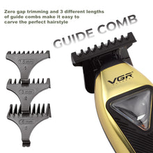 Load image into Gallery viewer, VGR 994 Vector Motor Hair Trimmer for Men, 10000 RPM Professional Hair Clippers Beard Trimmer, DLC T Blade Trimmers for Barbers, Cordless Zero Gapped Line Up Clippers with Metal Body, Travel Case