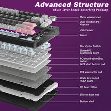 Load image into Gallery viewer, AULA S75 PRO Wireless Mechanical Keyboard with Screen&Knob, 75% Hot Swappable Gaming Keyboard with Pre-lubed Switches, RGB Backlit, PBT Keycaps Creamy Sounding Pc Gaming Keyboards