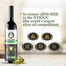 Load image into Gallery viewer, M.G. PAPPAS Italian Organic Olive Oil Extra Virgin Cold Pressed Award Winning, Unfiltered EVOO, Gluten-Free, Allergens Free Italian Olive Oil - Perfect for Salads, Dipping, Cooking, 16.9 Oz (500ml)