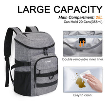 Load image into Gallery viewer, Upgraded Cooler Backpack 24 Cans – Lightweight Insulated Backpack Cooler, Leak-Proof & 18-Hour Ice Retention for Beach, Camping, Hiking (Men, Women, Family)
