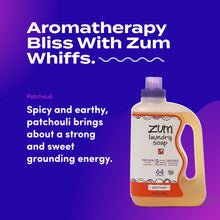 Load image into Gallery viewer, Indigo Wild Zum Clean Laundry Soap - Plant-Based Liquid Laundry Soap - Contains Baking Soda, Essential Oils & Saponified Coconut Oil - Patchouli Scent - 64 fl oz