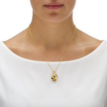 Load image into Gallery viewer, PalmBeach Yellow Gold-Plated Oval Shaped Genuine Green Jade, Tiger's Eye, Opal, Coral and Onyx Pendant (27mm) with 18 inch Chain