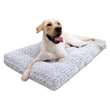 Load image into Gallery viewer, KSIIA Washable Dog Bed Deluxe Plush Dog Crate Beds Comfy Kennel Pad Anti-Slip Pet Sleeping Mat for Large, Jumbo, Medium, Small Dogs Breeds, 35" x 23", Gray