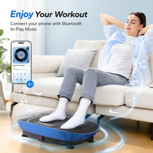Load image into Gallery viewer, MERACH Vibration Plate Exercise Machine, Whole Body Workout Equipment for Women, Bluetooth and Silicone Pedal, Vibration Plate with Auto Mode, Vibrate Fitness Platform for Home (Blue)