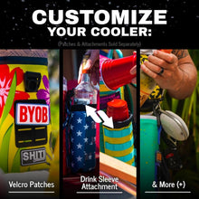 Load image into Gallery viewer, SHITI Coolers Cooler Backpack for Camping, Travel, Beach, Soft Lunch Box for Food, Drinks & Ice, Portable, Waterproof 24 Hr Insulated Bag with Shoulder Straps, Customizable, The Blackout, 15 Cans