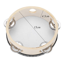 Load image into Gallery viewer, Hand Held Tambourine Drum 6 inch Bell Birch Metal Jingles Percussion Gift Musical Educational Drum Instrument for KTV Party Kids Games (6 inch)
