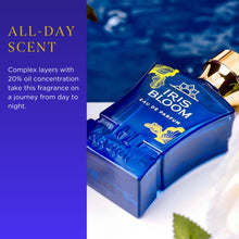 Load image into Gallery viewer, H HABIBI Iris Bloom Long-Lasting Arabian Perfumes for Women, Eau de Parfum for Women (2.5 Oz) Unique Fragrance With Rare Exotic Notes Of Blackcurrant, Jasmine & Saffron