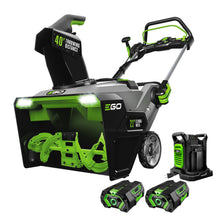Load image into Gallery viewer, EGO Power+ 21" Electric Snow Blower, Gray/Black, Cordless Steel Auger, Includes (2) 56V 5.0Ah Batteries and Dual Port Charger, SNT2112