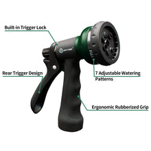 Load image into Gallery viewer, AUTOMAN-Garden-Hose-Nozzle, ABS Water Spray Nozzle with 7 Adjustable Watering Patterns, Slip Resistant for Watering Plants, Lawn& Garden, Washing Cars, Cleaning, Showering Pets & Outdoor Fun.