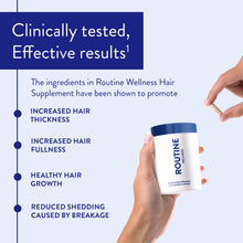 Load image into Gallery viewer, Routine Wellness Hair Growth Supplement – CLINICALLY Tested Thicker, Fuller-Looking Hair Support with Biotin & Key Nutrients, Vegetarian & Gluten-Free Vitamins - 1 Bottle, 30 Day Supply