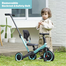 Load image into Gallery viewer, newyoo Tricycles for 1-3 Year Olds, Toddler Bike, Birthday Gift and Toy for Boys and Girls, Toddler Tricycle with Parent Push Handle, Trike with Backrest and Safety Belt, Blue, TR007