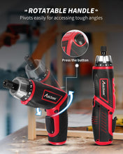 Load image into Gallery viewer, AVID POWER Electric Screwdriver Set Rechargeable 4V Cordless Screwdriver Kit with 44pcs Accessories, 5.65Nm Screw Gun, 5+1 Torque Setting, 2 Position Handle with LED Light