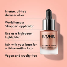 Load image into Gallery viewer, ICONIC LONDON Illuminator | Liquid Highlighting Drops for a Radiant Glow, Cruelty-Free, Vegan Makeup, Blush (Peachy Rose) 0.45 Fl oz