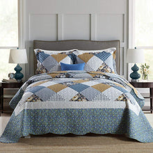 Load image into Gallery viewer, NEWLAKE Quilt Bedspread Sets-Checkered Floral Reversible Coverlet Set,Queen Size