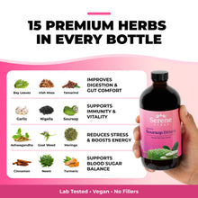 Load image into Gallery viewer, Serene Herbs Soursop Bitters Liquid with Soursop Leaves for Gut Cleanse, Detox & Immune Boost with Black Seed, Moringa, Irish Moss, Ashwaganda, Turmeric, 16 fl oz (16 Fl Oz (Pack of 1), Mixed Berry)