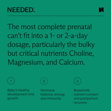 Load image into Gallery viewer, Needed. Multivitamin Capsules for Prenatal, Pregnancy, Breastfeeding, Postpartum | Expertly-Formulated & Third-Party Tested| 30-Day Supply