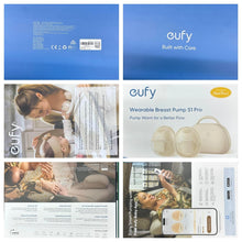 Load image into Gallery viewer, eufy Security Heated Wearable Breast Pump S1 Pro, Slim Hands-Free with Industry-Leading HeatFlow Tech, Wireless Charging Case, App-Controlled OptiRhythm, 300 mmHg Strong Suction, in-Bra Use