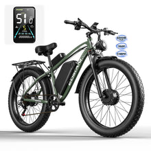 Load image into Gallery viewer, Electric Bike for Adult, 36Ah 52V Dual Motor Ebikes, 51MPH Peak 6000W Electric Bike Fastest Ebike, 130 Miles Electric Bicycle, 26โ Fat Tire Mens E Bike, Hydraulic Brake, 7 Speed, Front Suspension