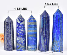 Load image into Gallery viewer, MOGEMT Natural Lapis Lazuli Obelisk Tower Large Healing Crystal Point Wand 6 Faceted Reiki Chakra Meditation Therapy 1.5-2.0 LBS