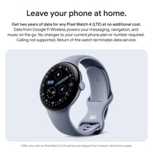 Load image into Gallery viewer, Google Pixel Watch 4 (41mm) - Android - 2 Years of Data- Heart Rate,Sleep & Fitness Tracking -30-Hour Battery -Polished Silver Aluminum Case - Iris Active Band - LTE (2025) -Google Pixel Watch app