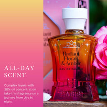 Load image into Gallery viewer, H HABIBI Radiant Florals & Amber Musk Perfume for Women - Fresh, Soft, Seductive Women's Perfume - Notes of Violet, Rose & Jasmine Perfume - Made in USA - Feminine Women's Eau de Parfum