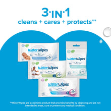 Load image into Gallery viewer, WaterWipes Sensitive+ Newborn & Baby Wipes, 3-In-1 Cleans, Cares, Protects, 99.9% Water, Unscented & Hypoallergenic, 240 Count (4 Packs)