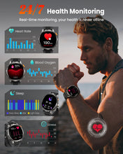 Load image into Gallery viewer, Military Smart Watches for Men Fitness Tracker Watch, 1.91" Men's Smart Watch with 1000mAh/5 ATM Waterproof/LED Flashlight/110+ Sport Modes/Heart Rate/SpO2/Sleep, Men's Watches for Android & iPhone