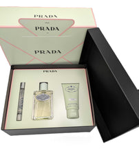 Load image into Gallery viewer, Prada Infusion Iris Gift Set (Eau de Parfum 3.3 fl. oz + Body Lotion 1.6 fl. oz + Eau de Parfum Mini 0.33 fl. oz)