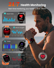 Load image into Gallery viewer, Military Smart Watches for Men, 1.91" Men's Smart Watch with 1000mAh/5 ATM Waterproof/LED Flashlight/110+ Sport Modes/Heart Rate/SpO2/Sleep Monitor, Fitness Tracker Watch for Android & iPhone (Black)