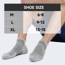 Load image into Gallery viewer, BAMBOO COOL Men's Ankle Socks Moisture Wicking Breathable Odor Control Athletic Cushioned Running Socks Arch Support 8 Pack