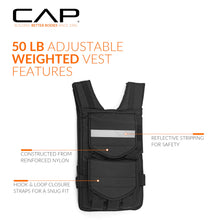 Load image into Gallery viewer, CAP Barbell Adjustable Weighted Vest, 50 lb, Black