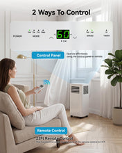 Load image into Gallery viewer, Feelfunn 8000 BTU Portable Air Conditioner, 3-in-1 Cools 350 Sq.Ft, Quiet AC with Fan & Dehumidifier, LED Display, Remote, 24H Timer, Window Kit, for Bedroom/Office/Dorms