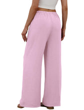 Load image into Gallery viewer, Sampeel Dress Pants Women Tall Summer Spring Outfits Beach Vacation Cute Preppy Clothes Drawstring Pants with Pockets Y2K Pink S