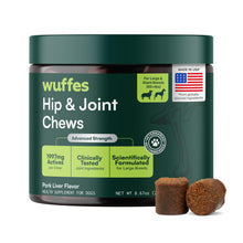 Load image into Gallery viewer, Wuffes Advanced Dog Hip and Joint Supplement with Glucosamine, Chondroitin, Omega 3, MSM, and Green Lipped Mussel, 30 Pork Flavored Chews for Large Dog Breeds