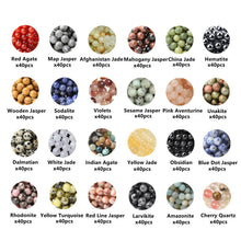 Load image into Gallery viewer, GangGangHao 960pcs Natural Stone Beads Crystals Round Genuine Real Stone Beading Loose DIY Gemstone for Bracelet Jewelry Making(6mm,24 Color)