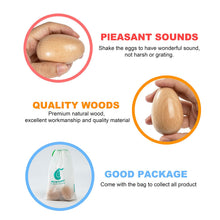 Load image into Gallery viewer, Musfunny Wood Musical Eggs Shakers, 4pcs Egg Maracas Shakers Wooden Hand Percussion Instrument for Musical Education Party Classroom Prizes (Natural Wood)