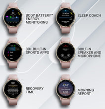 Load image into Gallery viewer, Wearable4U - Garmin Venu 3S GPS Smartwatch, AMOLED Display 41 mm Watch, Advanced Health and Fitness Features, Up to 10 Days of Battery, Sleep Coach, Dust Rose with Black Earbuds Bundle